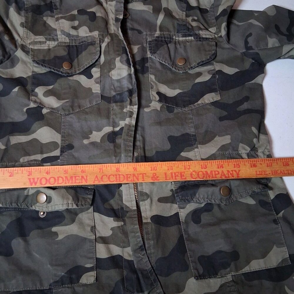 Endless Love Camo Jacket Women M Woodland Camouflage Utility Military Cargo Zip - Picture 6 of 16